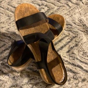 Black Stretch Strap Sandals